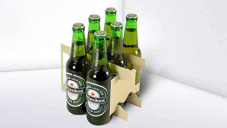 Cardboard partitions keep the bottles separate