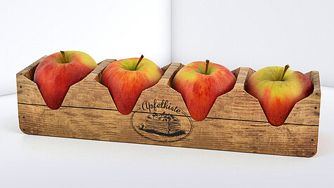 Yellow folding box with pour opening as close-up