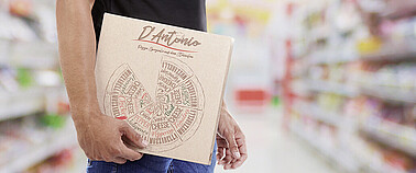 Pizzaverpackung im Supermarkt