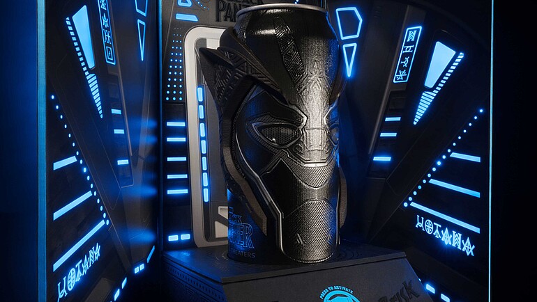 Fold-open black box with blue lighting