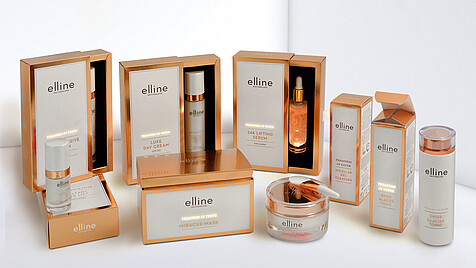 Folding boxes for cosmetic products in various shapes
