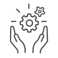 Process optimisation, mechanical engineering icon
