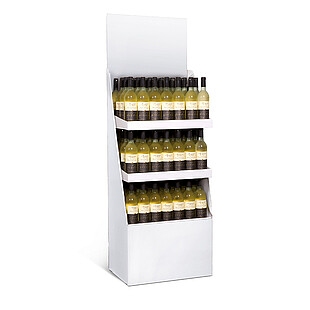 Display 3-layers white bottles