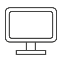 Grey icon of a desktop
