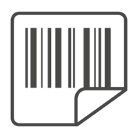 Grey icon of a barcode