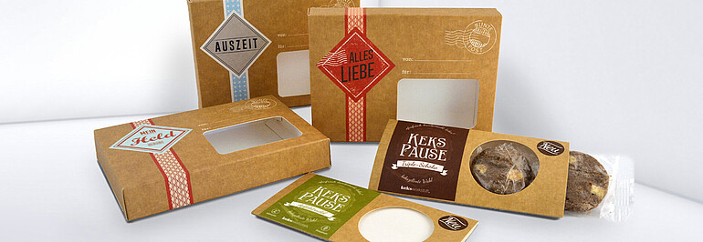Cookie packaging in modern craft paper look and natural feel