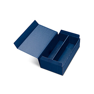 Wine gift carton flute darkblue/darkblue