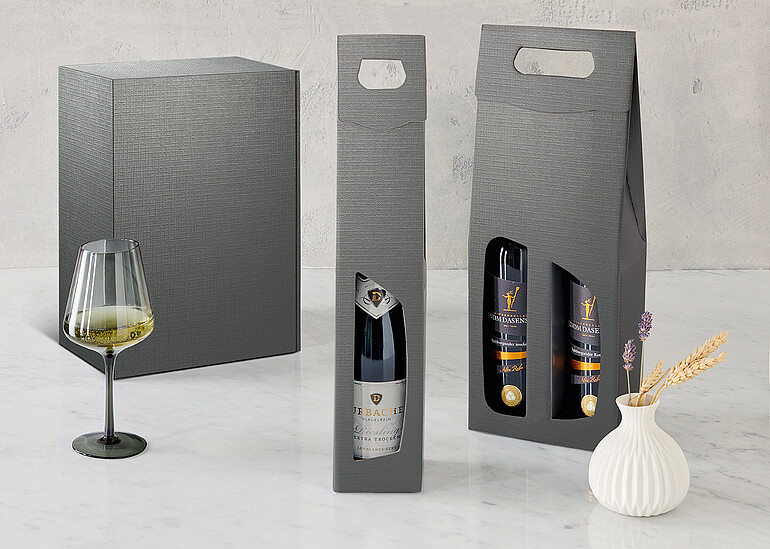 Wine gift carton Struktura VITA anthracite