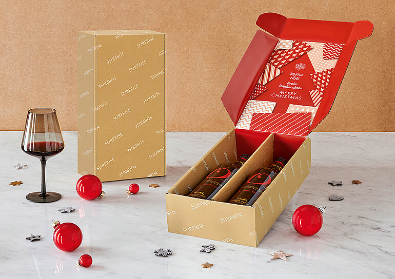 Wine gift carton Surprise Weihnachten