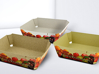 A detailed view of a natural-looking cardboard tray