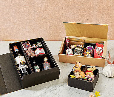 Präsentverpackungen in verschiedenen Farben und Oberflächen