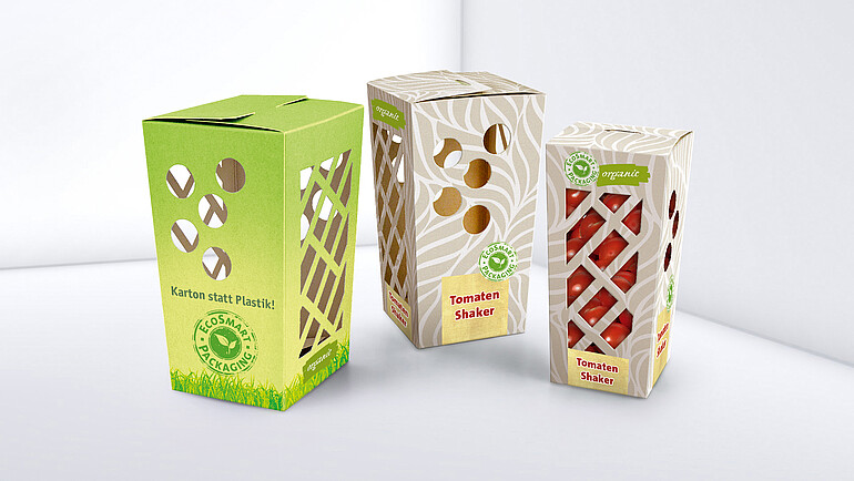 Tall folding box with cut-outs
