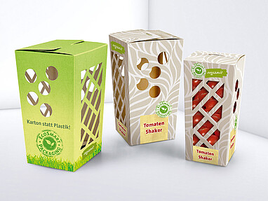 Modern cardboard packaging for fruit and vegetables
