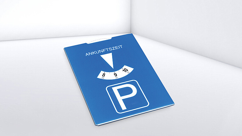 Classic blue parking disc