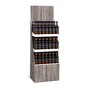 Display 3-layers Holz grey bottles