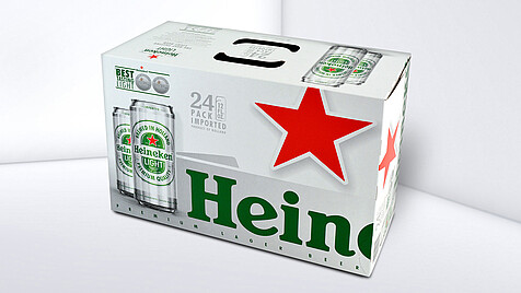 Printed, closed outer packaging for 24 beer cans