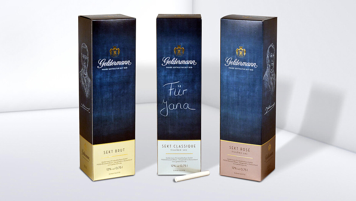 Series of packaging with blackboard paint for chalk labelling