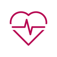 Icon, heart with heartbeat