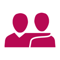 Icon, two people hugging