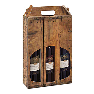 Carrying carton Rustikal with wood look