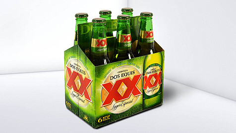 Printed bottle basket for 6 beer bottles
