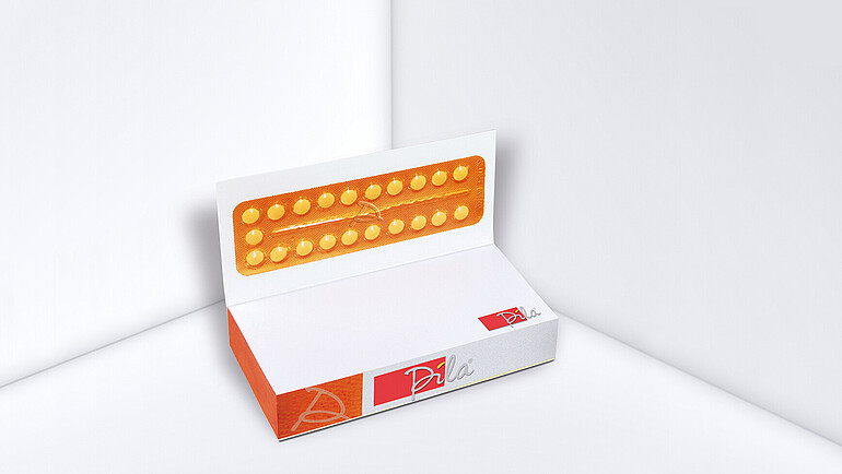 Adhesive note pad with pill blister imitation as back panel