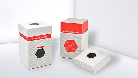 Rectangular slip-lid box open and closed