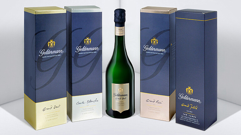 Champagne packaging with bottle
